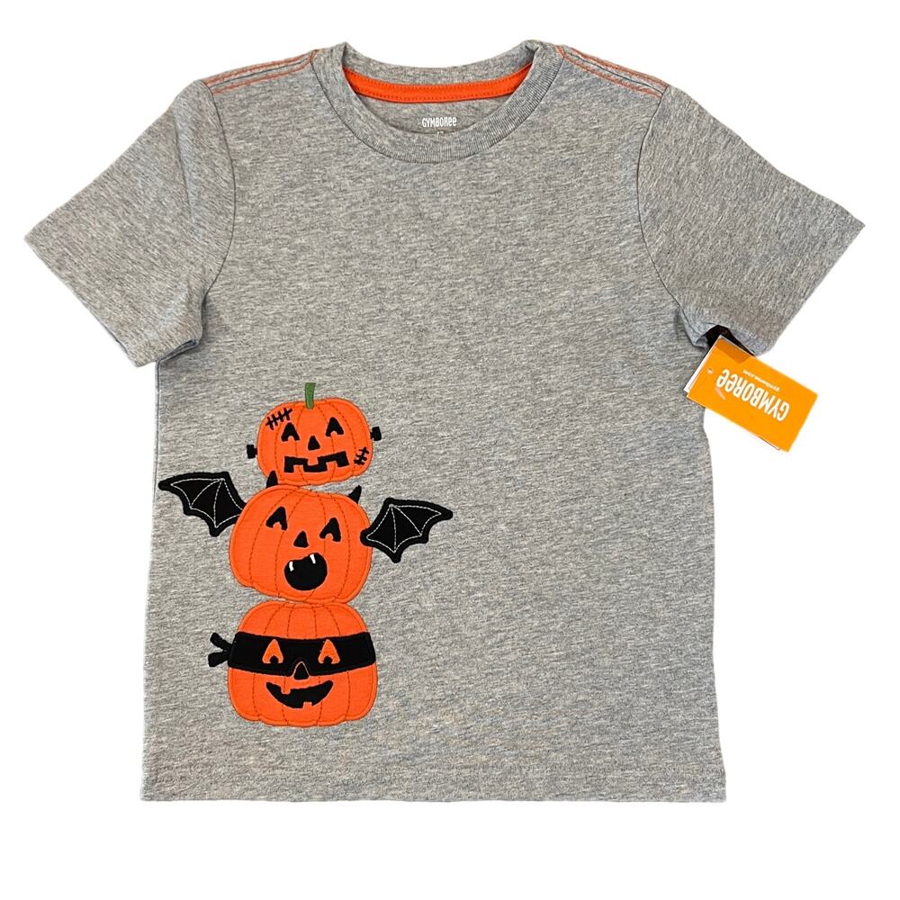 *NWT Gymboree Boys Grey & Orange Halloween Pumpkin Top